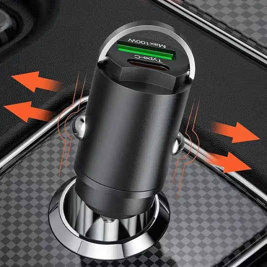 USB Car Charger 100W PD Type-C Fast Charging | Industrial Anti-Slip Solution GLOBGRIP®