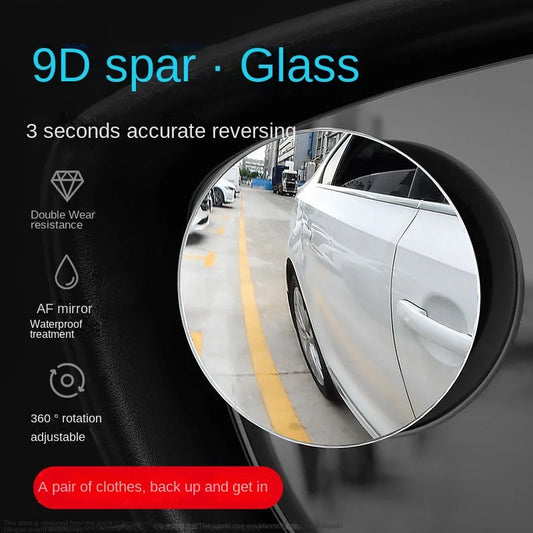 Car Blind Spot Rear View Mirror Wide Angle 360 Degree GLOBGRIP®