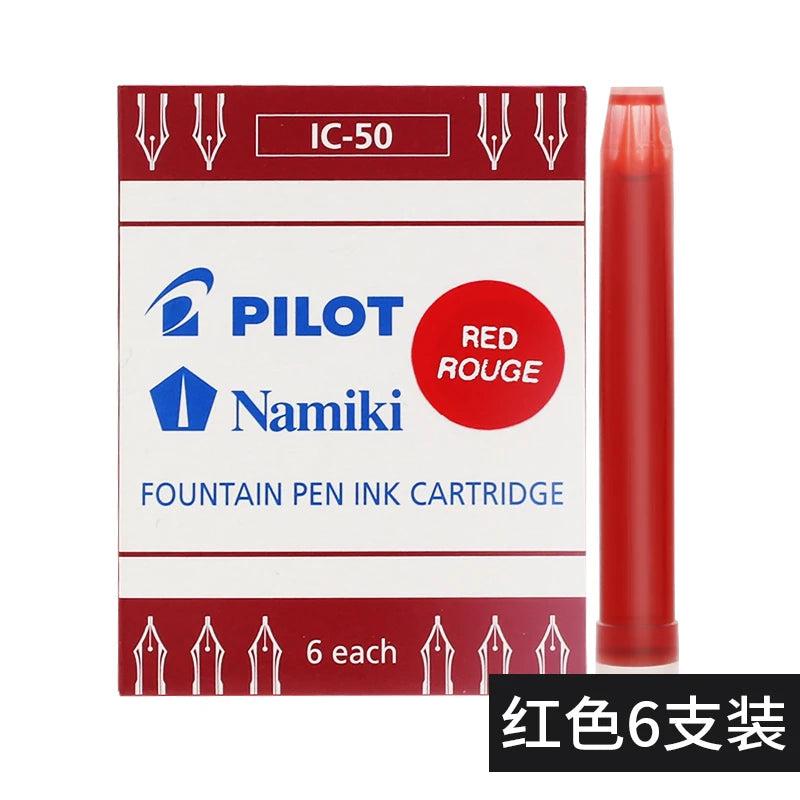 6Pcs/Box Japan Pilot Fountain Pen Ink Bladder IC-50 Waterproof Ink Non-carbon Ink Gall for Smiley Face 78g/88g Fountain Pens GLOBGRIP®