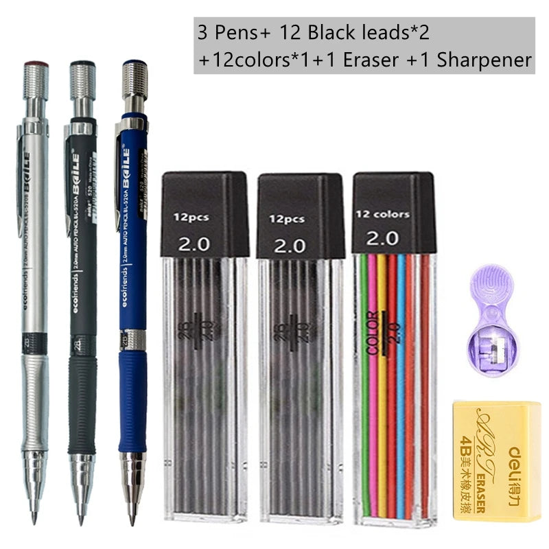 2.0 mm Mechanical Pencil | 2B Black Lead Drawing & Writing Tool | GLOBGRIP® GLOBGRIP®