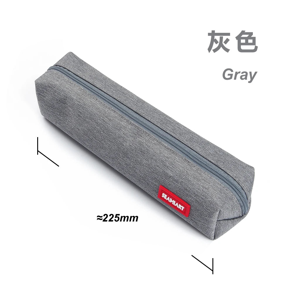 SeamiArt 1pc Small Solid Color Simple Zipper Kawai Pencil Case Mini Pen Bags Papeleria Stationery for School Office Suppliers GLOBGRIP®