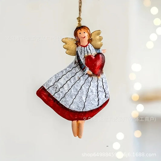 4PCS/Set Vintage Angel Hanging Decor Fantasy Wooden Xmas Tree Hanging Ornament 2025 Navidad Decor for Home 2026 New Year Gift GLOBGRIP®