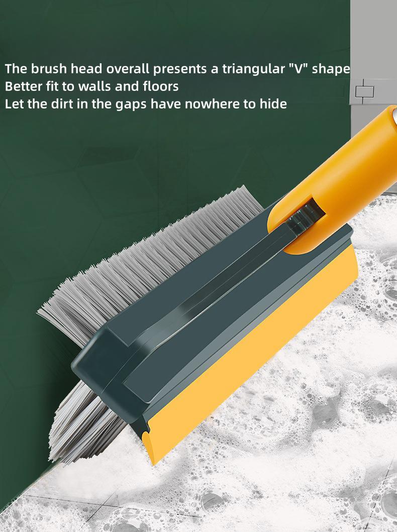 3 In 1 Cleaning Brush Cleaner Brush For Cleaning Bathroom Brush With Long Handle Rotating Floor Brush Crevice Brush GLOBGRIP®