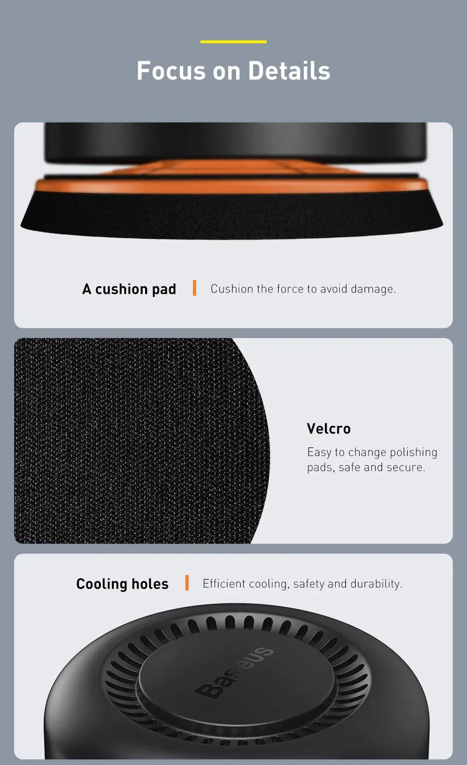 Baseus Wireless Car Polisher Machine – Cordless Electric Wax GLOBGRIP®