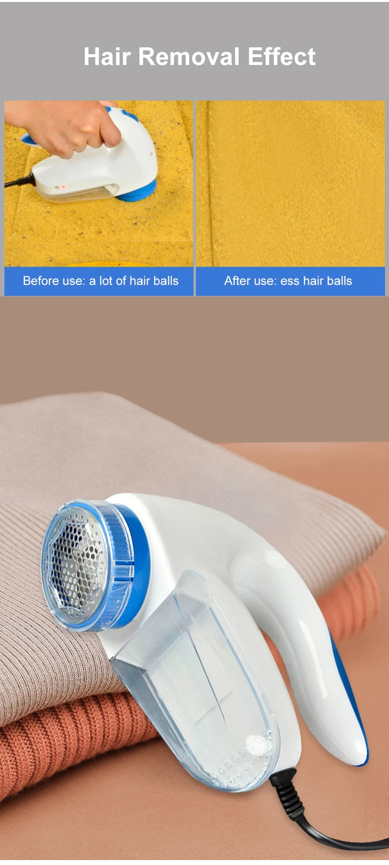 Electric Lint Remover & Fuzz Shaver | Professional Fabric Pill Shaver GLOBGRIP®