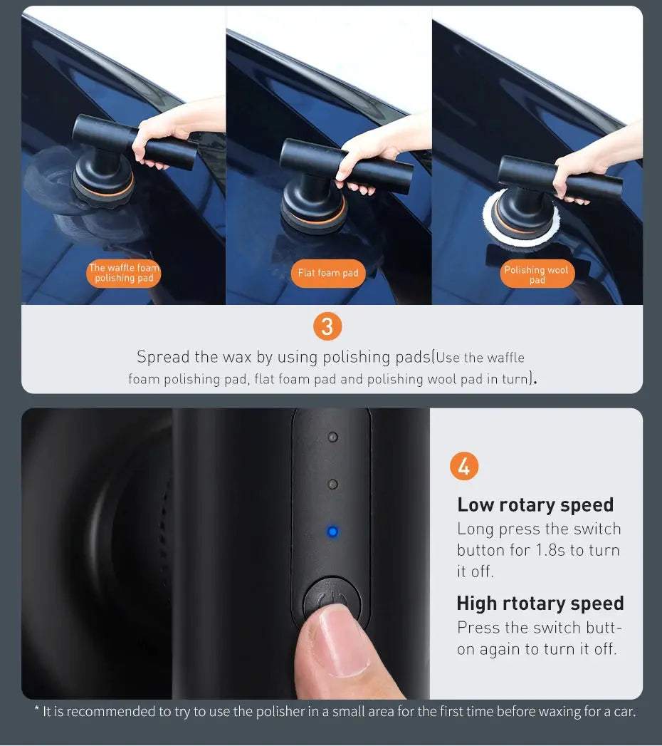 Baseus Wireless Car Polisher Machine – Cordless Electric Wax GLOBGRIP®
