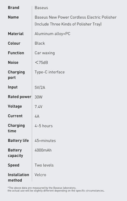 Baseus Wireless Car Polisher Machine – Cordless Electric Wax GLOBGRIP®