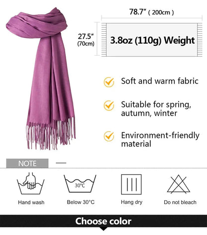 Solid Women's Cashmere Scarf | Industrial Anti-Slip Solution GLOBGRIP®