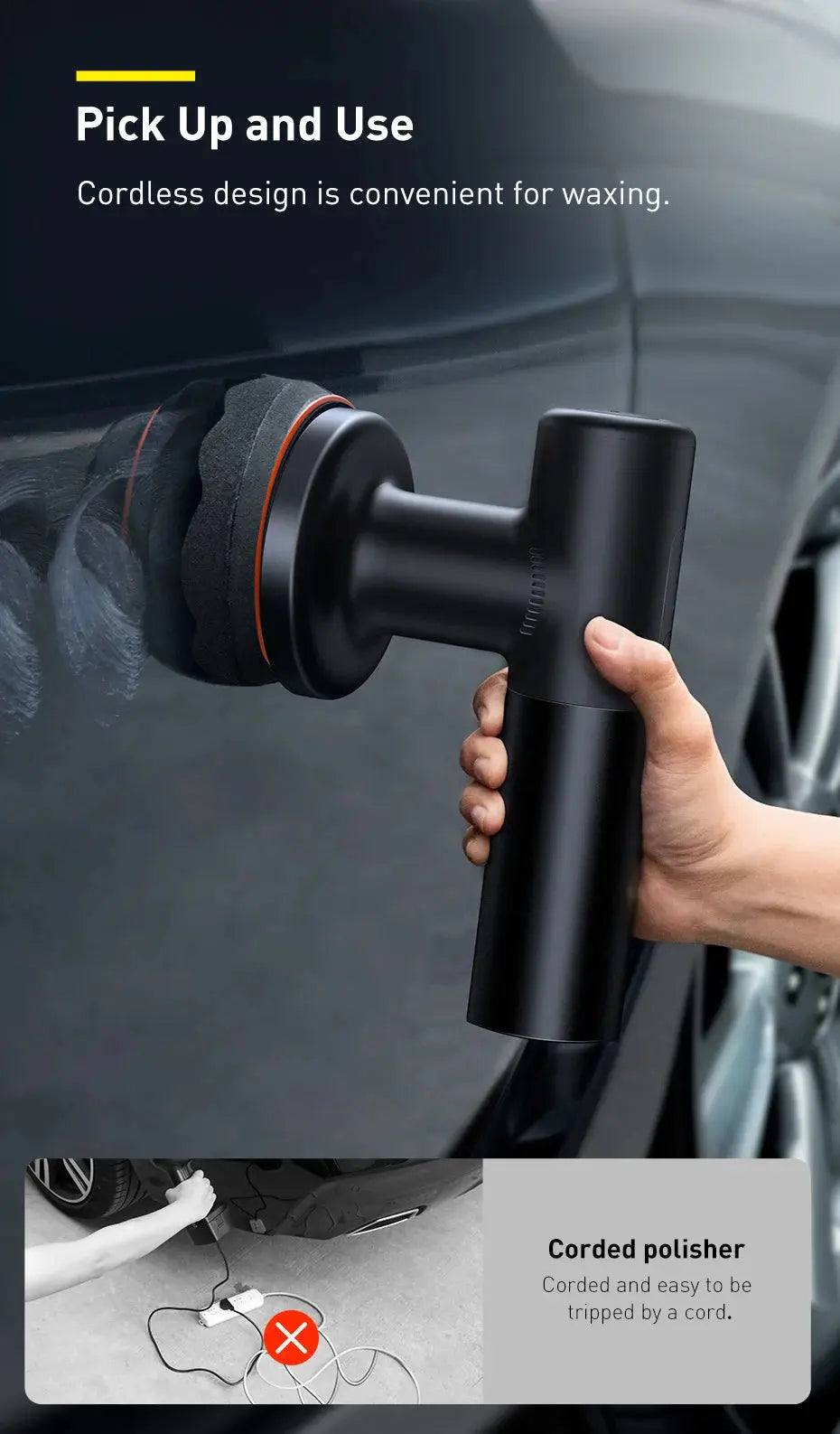 Baseus Wireless Car Polisher Machine – Cordless Electric Wax GLOBGRIP®