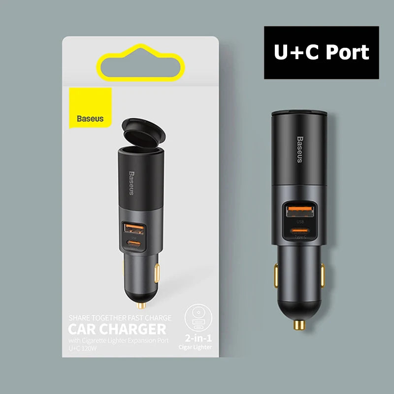 ⚡ 120W Car Charger Splitter GLOBGRIP®