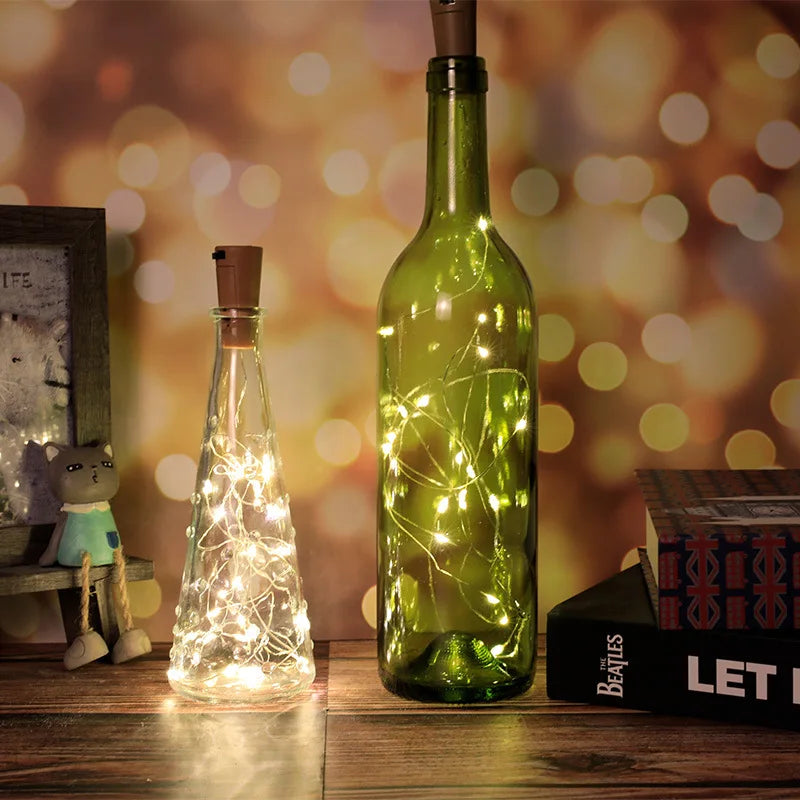 6pcs Bottle Light Battery Power LED Wine Bottle Cork Light String Fairy Christmas Garland for Bar Wedding Xmas Party Decoration GLOBGRIP®