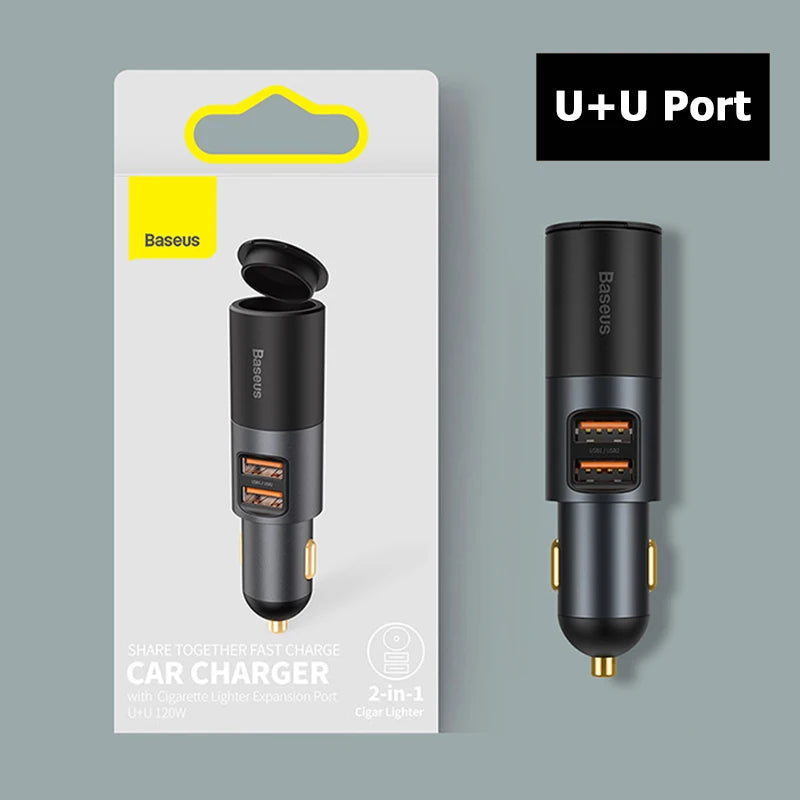 ⚡ 120W Car Charger Splitter GLOBGRIP®
