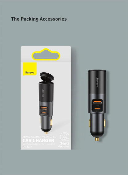 ⚡ 120W Car Charger Splitter GLOBGRIP®