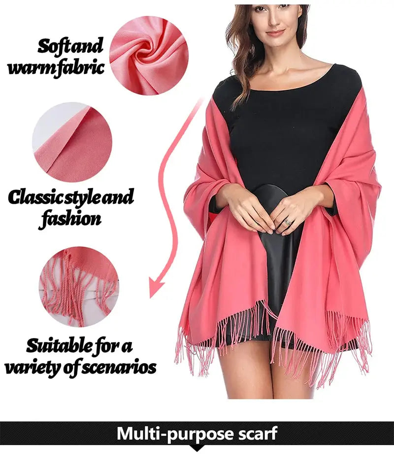Solid Women's Cashmere Scarf | Industrial Anti-Slip Solution GLOBGRIP®