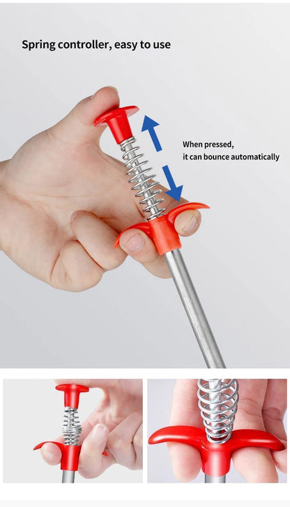 60cm Spring Pipe Dredging Tools, Drain Snake, Drain Cleaner Sticks Clog Remover Cleaning Household for Kitchen Bending Sink Tool GLOBGRIP®