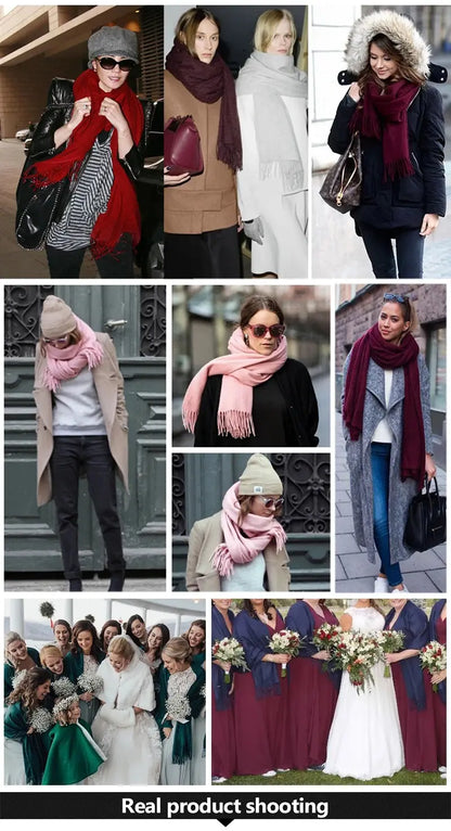 Solid Women's Cashmere Scarf | Industrial Anti-Slip Solution GLOBGRIP®