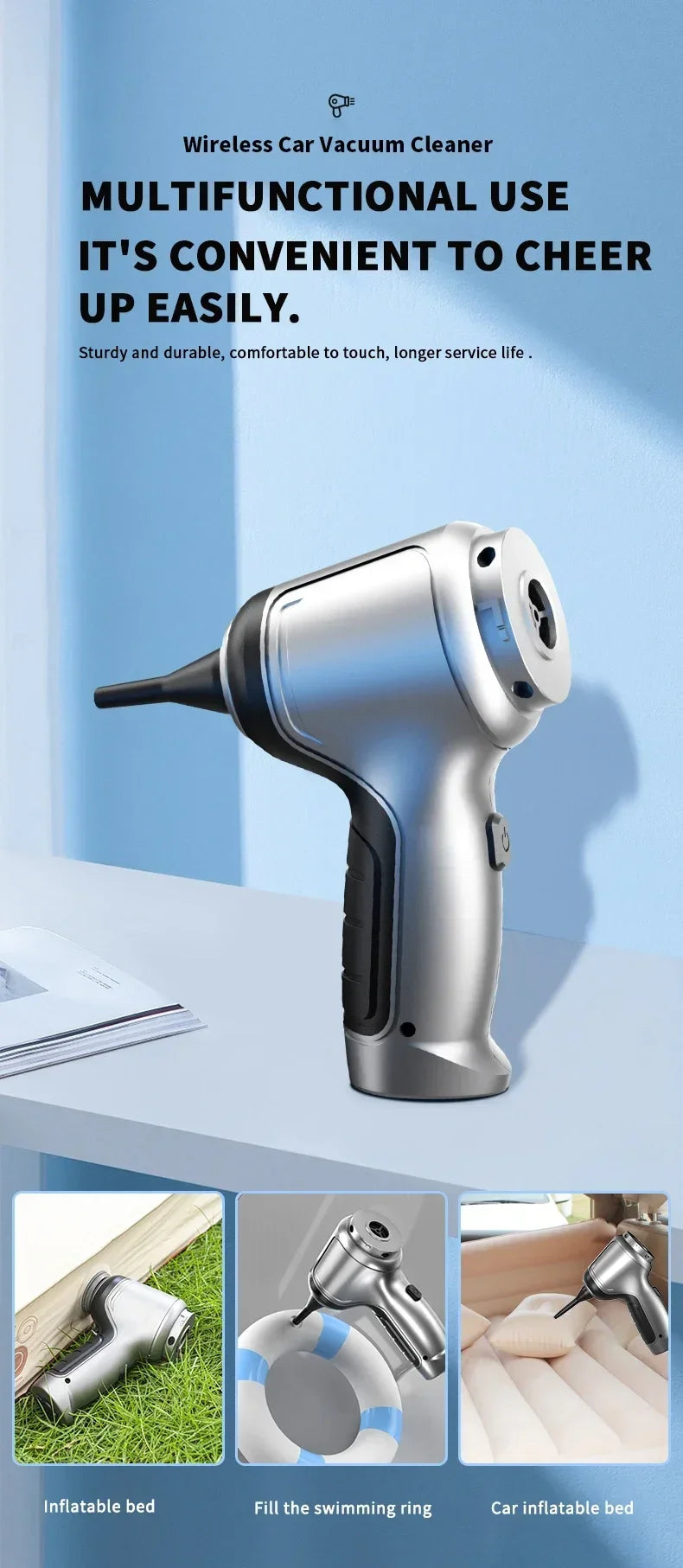 Wireless Car Vacuum Cleaner Strong Cordless Cleaner Suction Handheld Auto Vacuum Home&Car Dual Use MiniVacuum Cleaner Appliance GLOBGRIP®