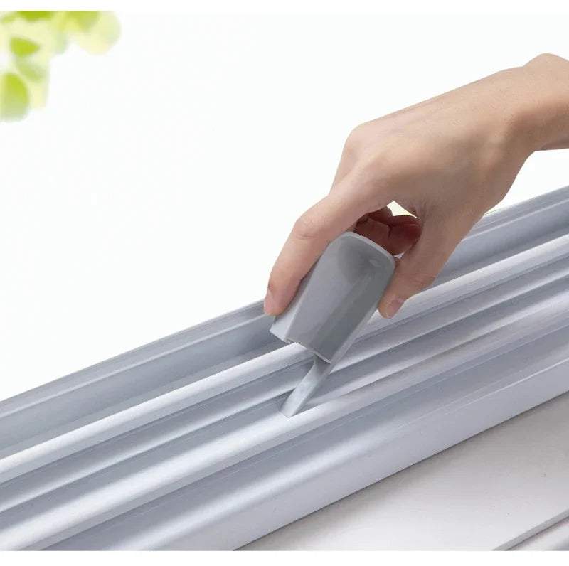 Window Groove Cleaning Brush Windows Slot Cleaner for Door Floor Gap Keyboard Brush+Dustpan 2 In 1 Household Cleaning Tools Kit - GLOBGRIP®