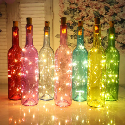 6pcs Bottle Light Battery Power LED Wine Bottle Cork Light String Fairy Christmas Garland for Bar Wedding Xmas Party Decoration GLOBGRIP®