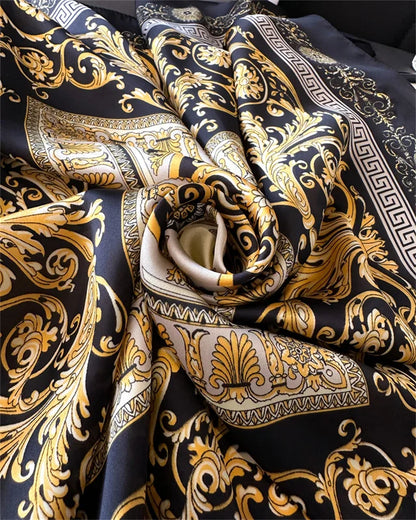 2024 New Fashion 70X70cmPrinted Women's Scarf Pashmina Silk Scarf Square Shawl Decorative Headband Neck Luxury Design Bandana GLOBGRIP®