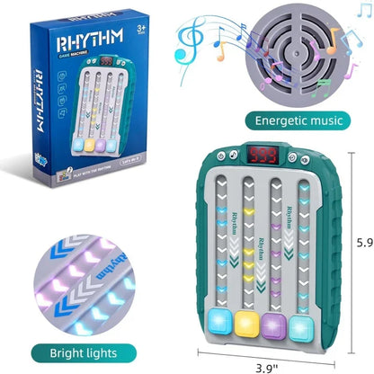 Electronic Music Rhythm Puzzle Game Machine Montessori Pockets Travel Toy Light Up Educationa Sensory Fast Push Table Game GLOBGRIP®
