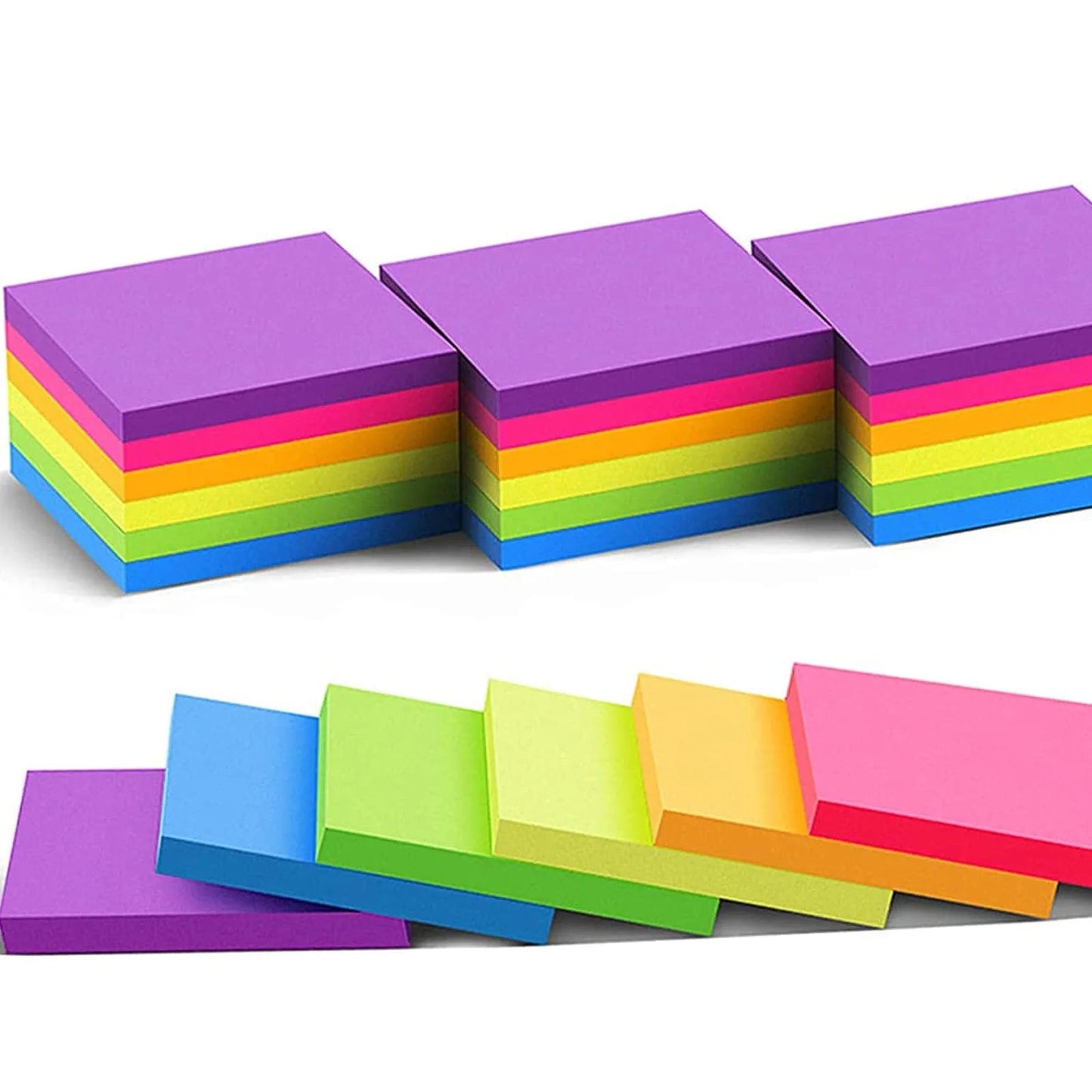 Fluorescent Sticky Notes 6 PCS | Bright Notes for Planning & Organization | GLOBGRIP® GLOBGRIP®
