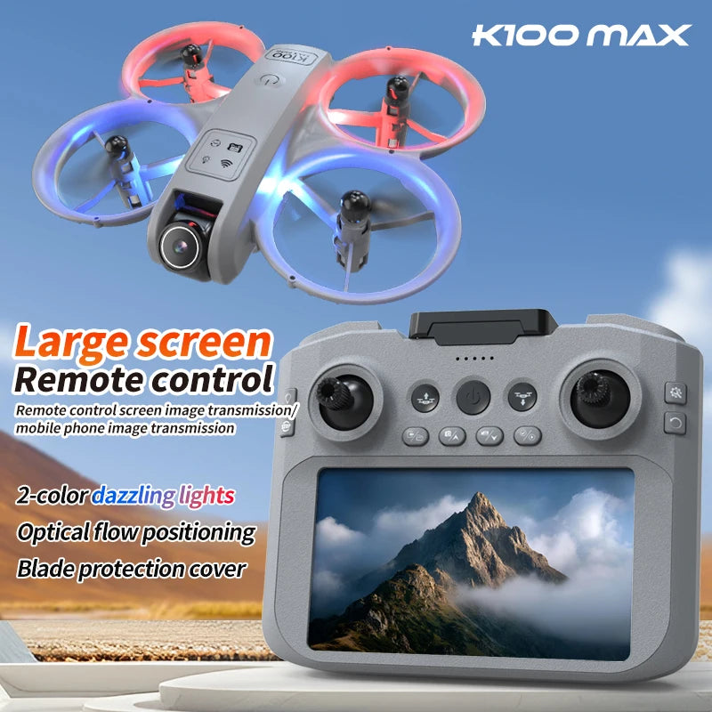 Xiaomi K100 MAX Mini Drone Professional 4K HD Dual Camera Fpv Screen Optical Flow Drone Toys Quadcopter Brushless Dron Toy Gift GLOBGRIP®