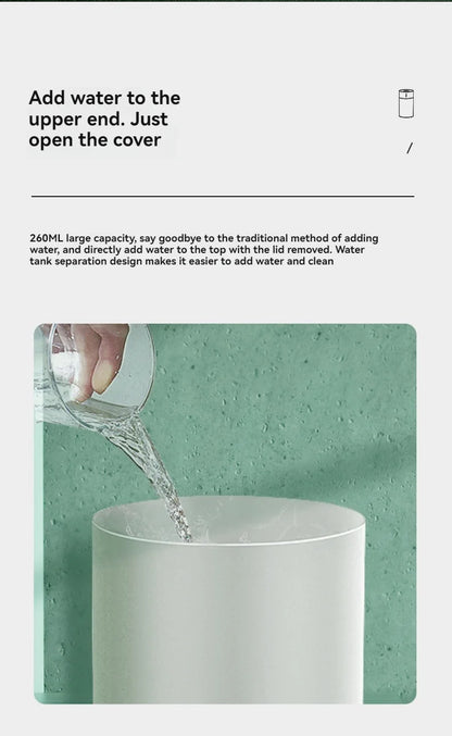260ML Poratable Automatic Humidifier DiffuserWithout Oil Mute Quite Humidier Car USB For Home HouseWith Light Mini Humidifier GLOBGRIP®