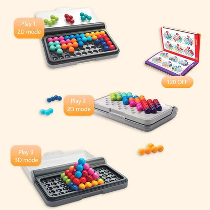 🧠 120 Challenges IQ 3D Puzzle Board Game - 2D GLOBGRIP®