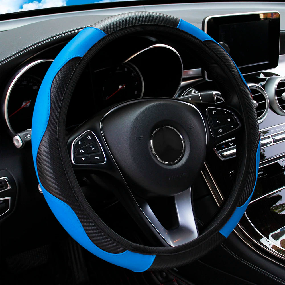 Carbon Fiber Leather Car Steering Wheel Cover GLOBGRIP®