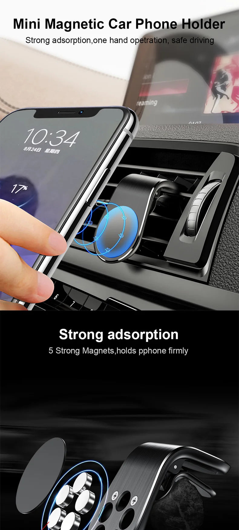 Magnetic Car Phone Holder Air Vent Clip GLOBGRIP®