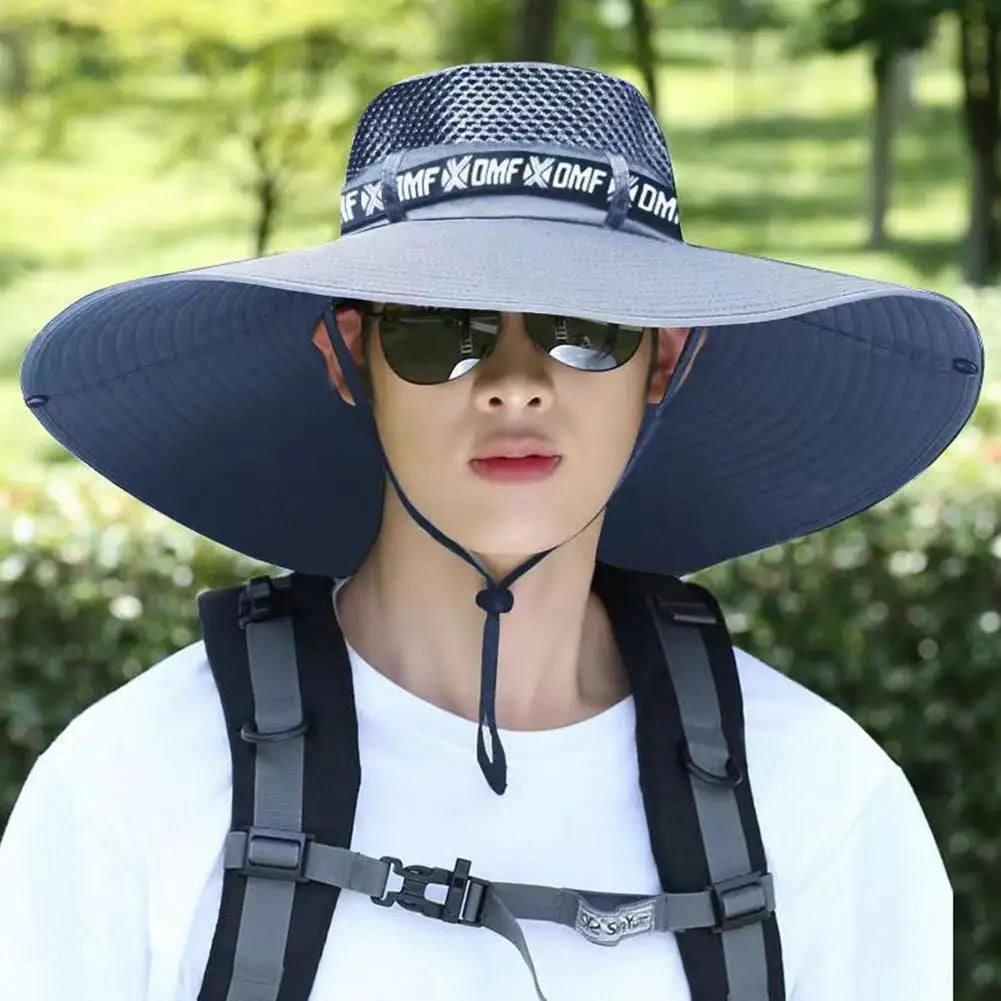 Summer Large Sun Hat Men Women Breathable Fishing Caps Sun UV Protection Mesh Fisherman Hat Hiking Outdoor Beach Cap GLOBGRIP®