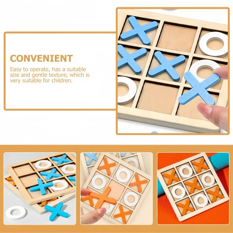 🧩 XO Tic Tac Toe Wooden Board Game GLOBGRIP®