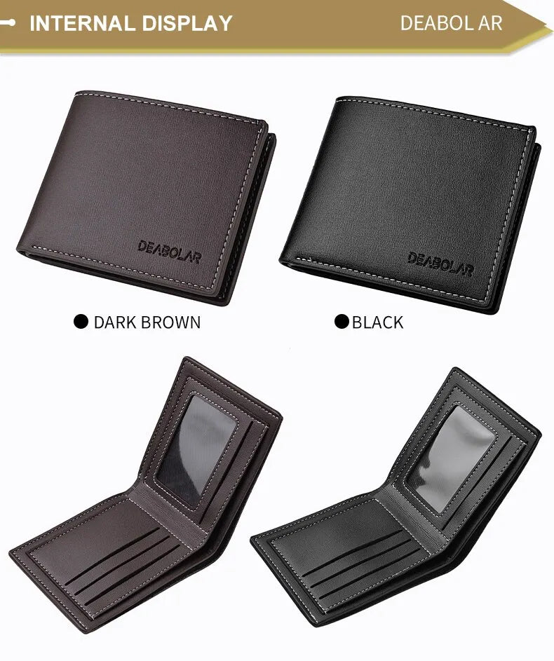 Pu Leather Men Short Wallet Thin Style Folding Young Men Credit Card Holder Wallet GLOBGRIP®