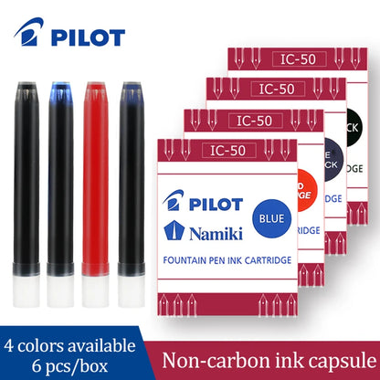 6Pcs/Box Japan Pilot Fountain Pen Ink Bladder IC-50 Waterproof Ink Non-carbon Ink Gall for Smiley Face 78g/88g Fountain Pens GLOBGRIP®