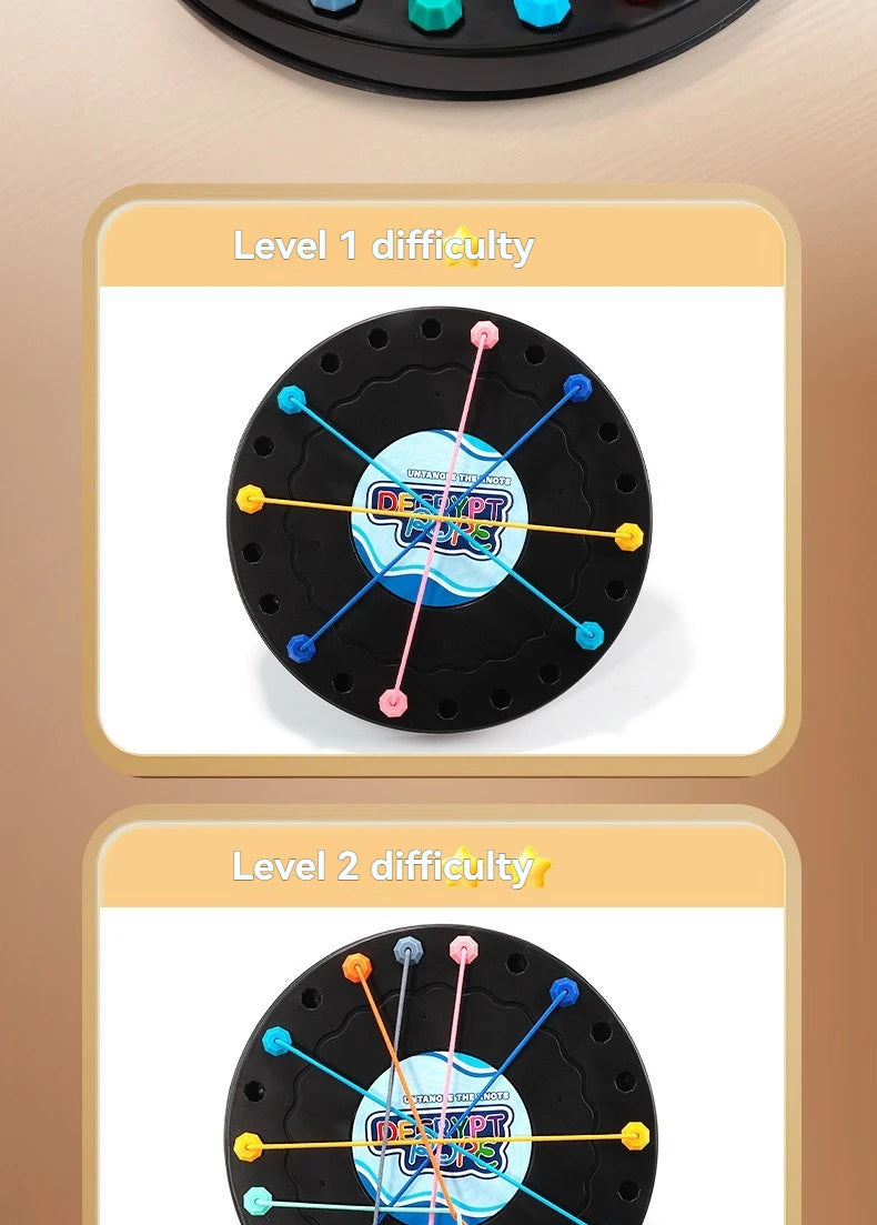 New Kid Rope Knots Puzzle  Board Game Color Line Twisted Connected Ropes Logic Thinking Table Game Parent Child Interactive Toy GLOBGRIP®