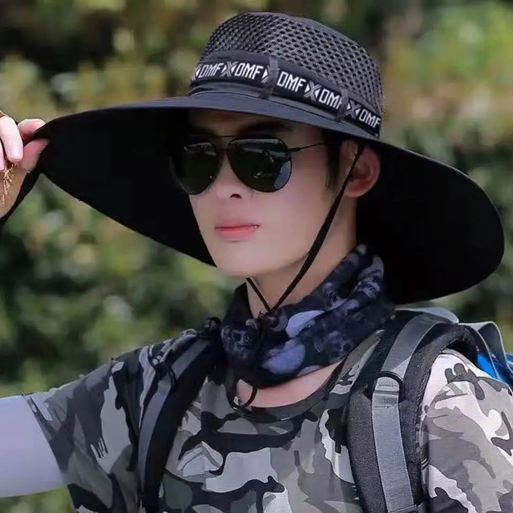 Summer Large Sun Hat Men Women Breathable Fishing Caps Sun UV Protection Mesh Fisherman Hat Hiking Outdoor Beach Cap GLOBGRIP®