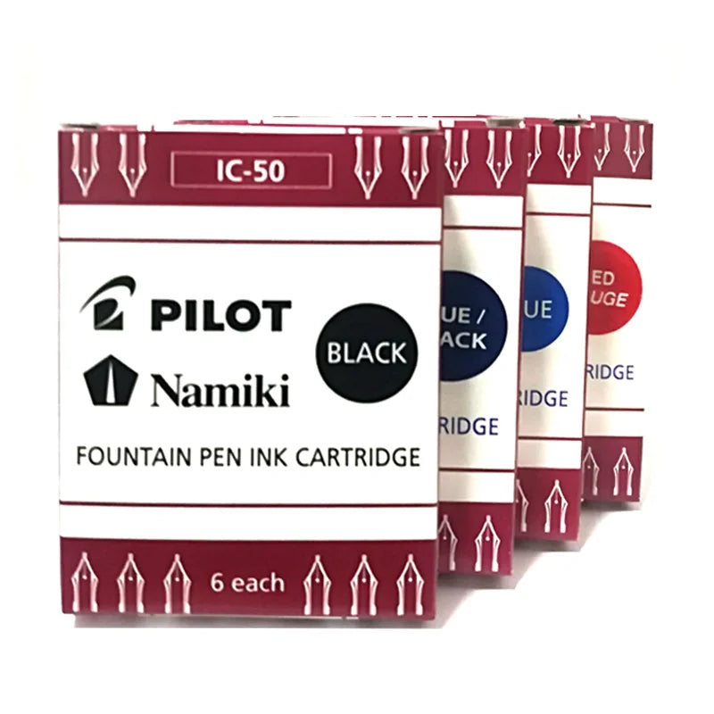 6Pcs/Box Japan Pilot Fountain Pen Ink Bladder IC-50 Waterproof Ink Non-carbon Ink Gall for Smiley Face 78g/88g Fountain Pens GLOBGRIP®