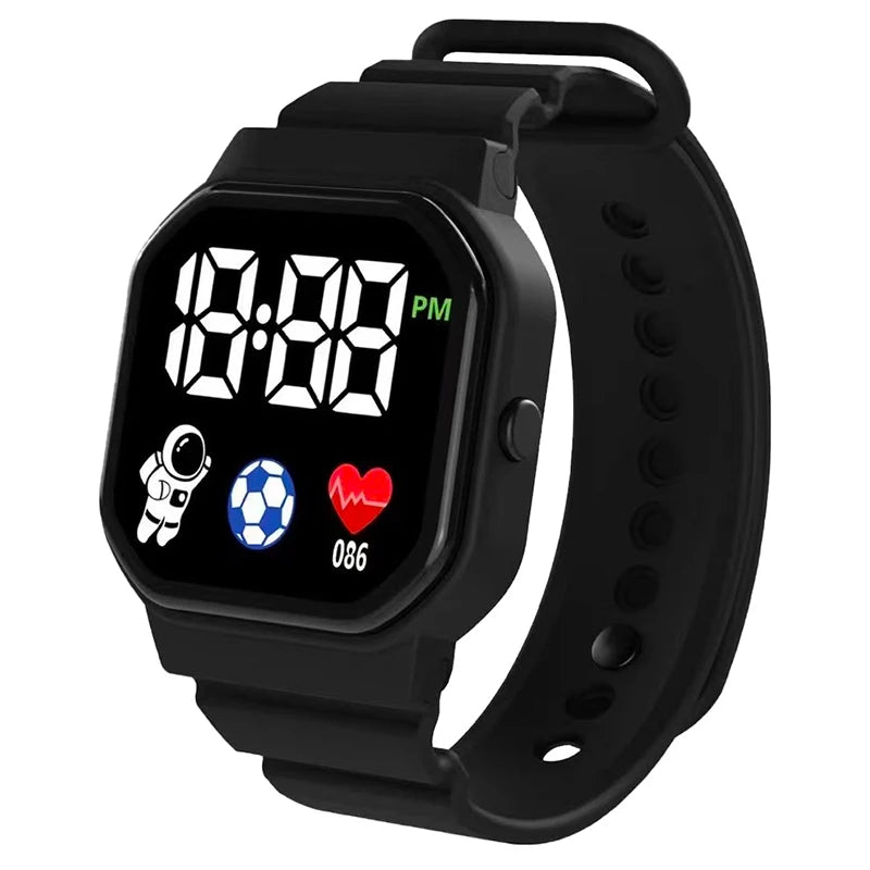 Kids Watch Sport LED Digital Watches Football Silicone Strap Waterproof Electronic Wristwatch for Children Boys Girls Gifts GLOBGRIP®