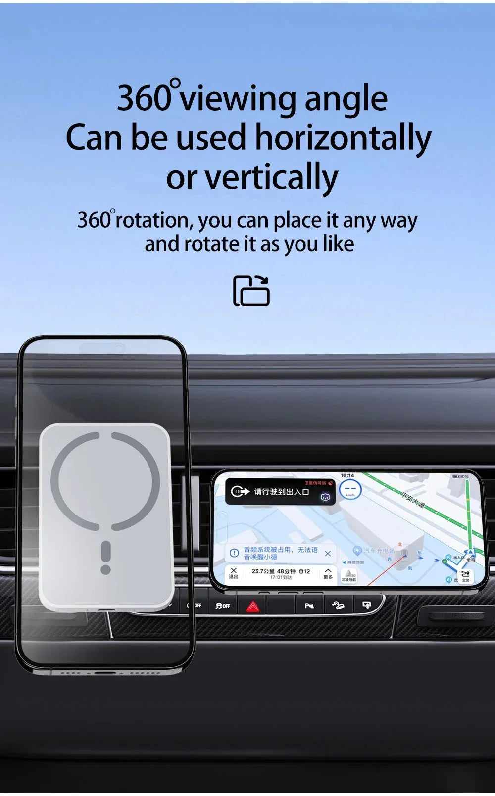Magnetic Wireless Car Charger – Air Outlet GLOBGRIP®