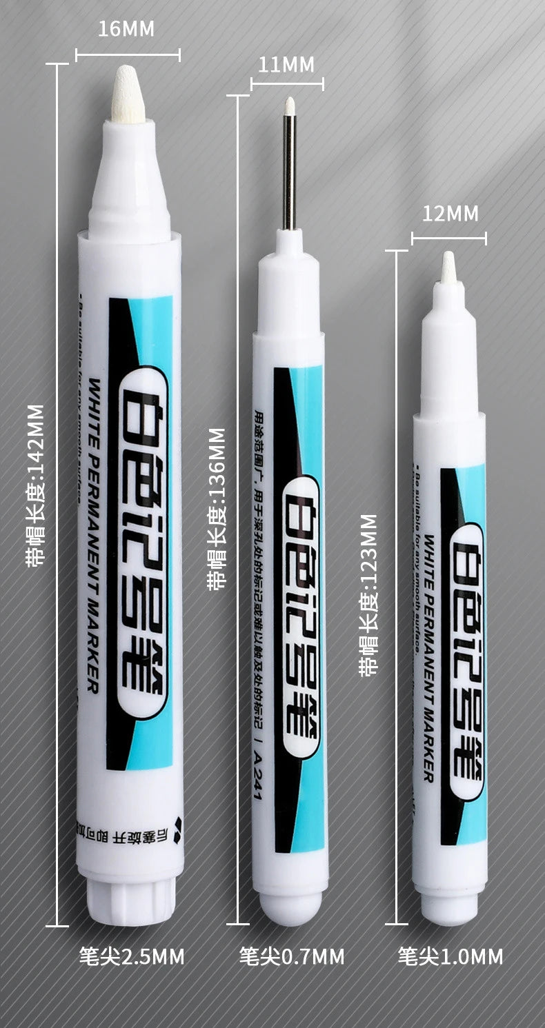 🖊️ White Permanent Marker Pens GLOBGRIP®