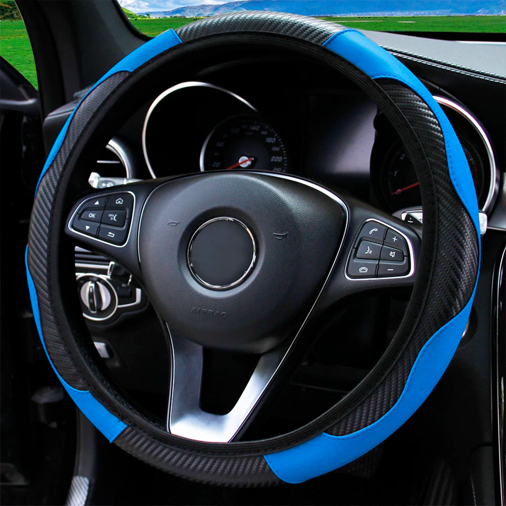 Carbon Fiber Leather Car Steering Wheel Cover GLOBGRIP®