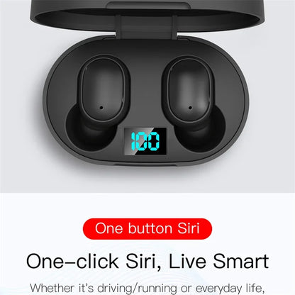 TWS E6S Wireless Bluetooth Earphones By Mic LED Display Stereo Noise Cancelling Headset With Charging Cable For All Smartphone GLOBGRIP®