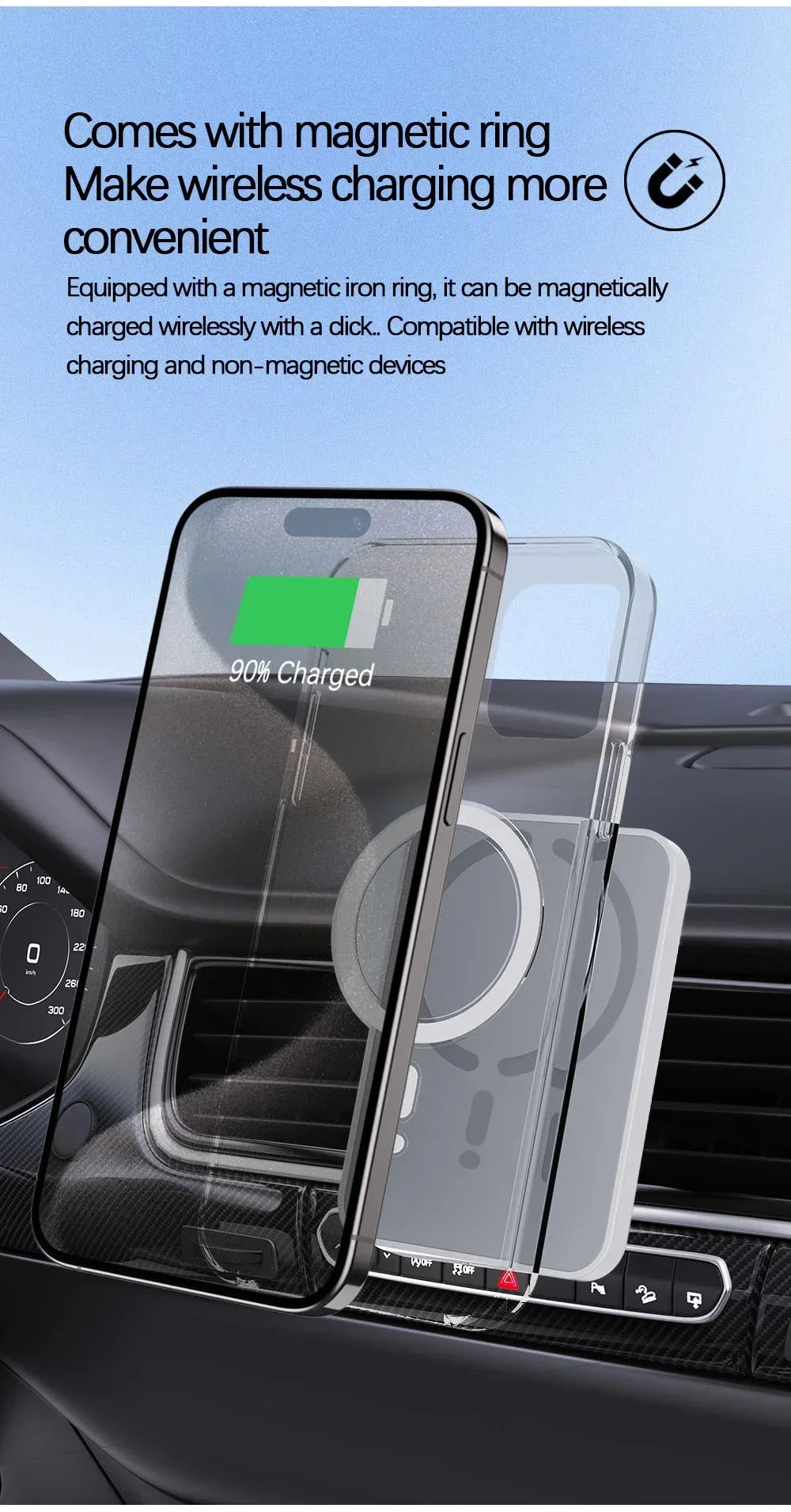 Magnetic Wireless Car Charger – Air Outlet GLOBGRIP®
