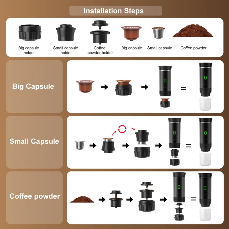 Portable Espresso Coffee Machine | Wireless 3-in-1 Travel Coffee Maker | GLOBGRIP® GLOBGRIP®