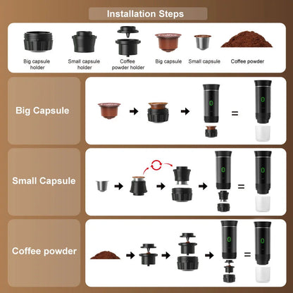 Portable Espresso Coffee Machine | Wireless 3-in-1 Travel Coffee Maker | GLOBGRIP® GLOBGRIP®