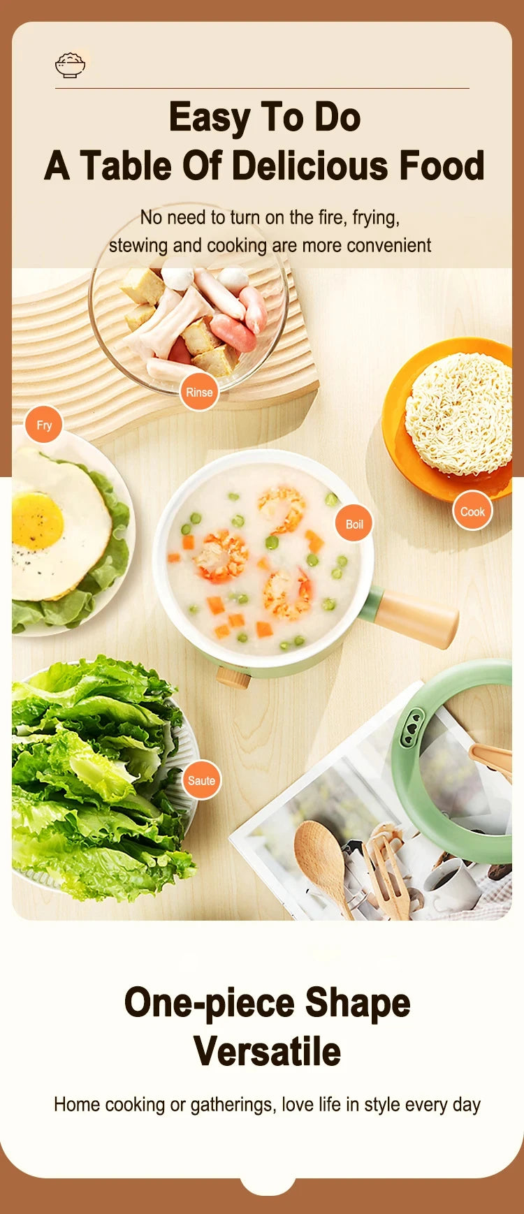 Multi Cookers Electric Pot Household Non-stick Pan Hot Pot Rice Cooker Cooking Appliances Electric Rice Cooker GLOBGRIP®