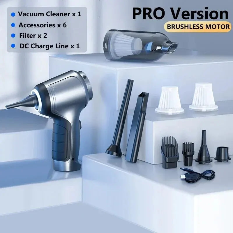 Wireless Car Vacuum Cleaner Strong Cordless Cleaner Suction Handheld Auto Vacuum Home&Car Dual Use MiniVacuum Cleaner Appliance GLOBGRIP®