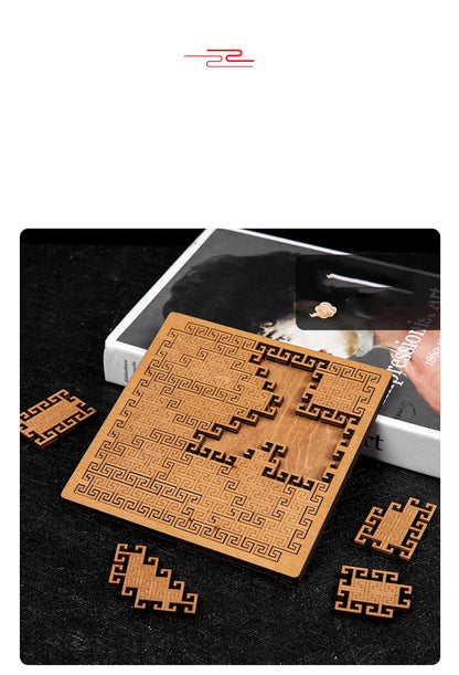 Impossible Wooden Puzzle IQ Puzzles for Adults Impossible JigSaw Puzzles Brain-teaser Ten Level Difficulty Tangram Board Games GLOBGRIP®