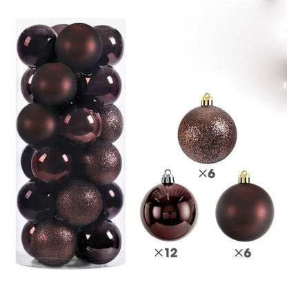 24Pcs 3/4/6CM Christmas Balls Big Ball Christmas Tree Pendant Ornaments for Party Decor 2025 New Year Navidad Gifts Accessory GLOBGRIP®